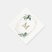Monogram Trouwservet Gold Greenery Servet (Hoek)