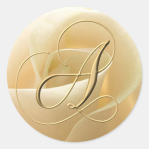 Monogram trouwstickers - letter A Ronde Sticker