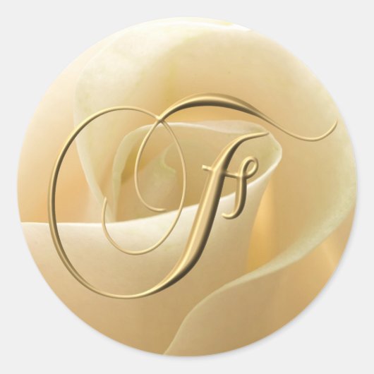 Monogram trouwstickers - letter F Ronde Sticker (Voorkant)