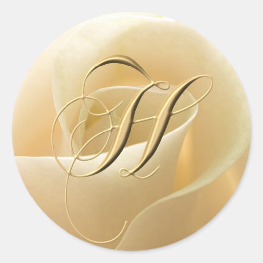 Monogram trouwstickers - letter H Ronde Sticker (Voorkant)
