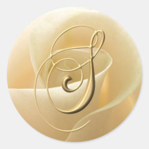 Monogram trouwstickers - letter S Ronde Sticker