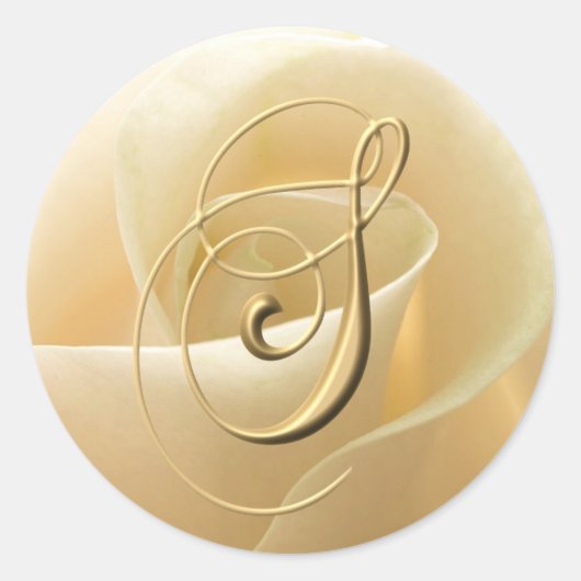 Monogram trouwstickers - letter S Ronde Sticker (Voorkant)