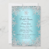 Monogram trouwtaart blauwe bruidsdouche kaart (Achterkant)