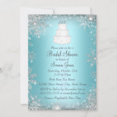 Monogram Trouwtaart Blauwe Bruidsfeest Uitnodiging (Voorkant)