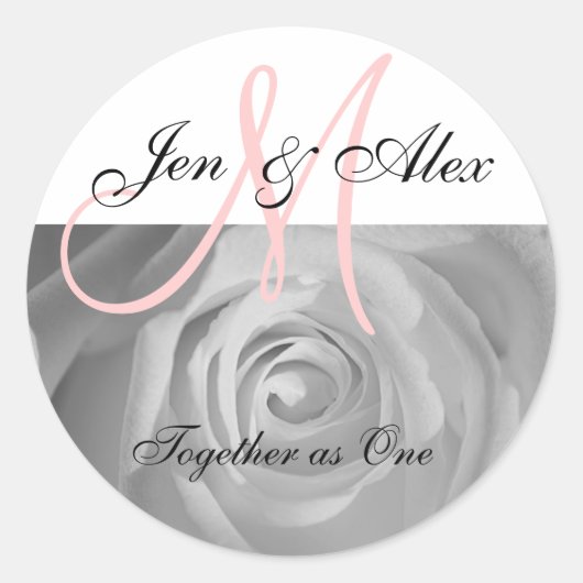Monogram Trouwzin en Namen Sticker (Voorkant)