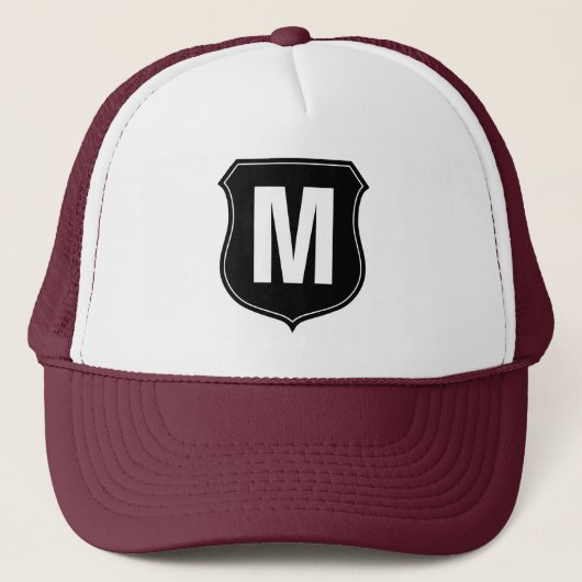 Monogram truckerhoed met aangepaste letter trucker pet (Voorkant)