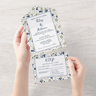 Monogram Tuin Haksap Bes Spring Bloemachtige Bruil All In One Uitnodiging