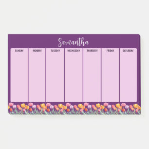 Monogram Tulpen Lente Bloemen Kleurrijk & Vrolijk Post-it® Notes