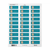 Monogram Turquoise Aarde Kant Address Label (Full Sheet)