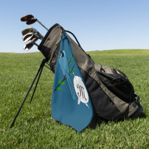  Monogram Turquoise Jay Bird Golfhanddoek