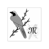 Monogram Turquoise Jay Bird Rubberstempel (Afrduk)