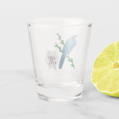 Monogram Turquoise Jay Bird Shot Glas (Achterkant)