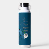 Monogram Turquoise Jay Bird Waterfles (Voorkant)