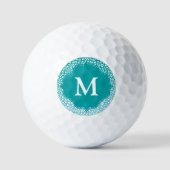 Monogram Turquoise Leopard Print Golfballen (Voorkant)