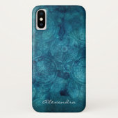 Monogram Turquoise Mandala Waterverf Pattern Case-Mate iPhone Case (Achterkant)