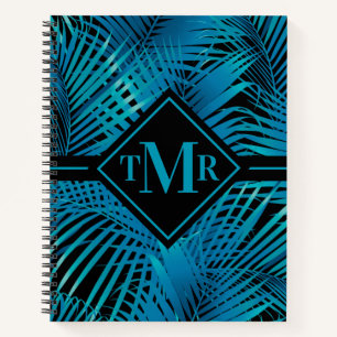 Monogram Turquoise Palm Notitieboek