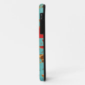 Monogram Turquoise & Red Coffee Cups Case-Mate iPhone Case (Achterkant/links)