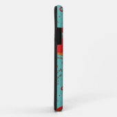 Monogram Turquoise & Red Coffee Cups Case-Mate iPhone Case (Achterkant/rechts)