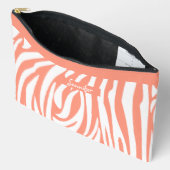 Monogram Turquoise Striped Zebra Pattern Trendy Etui (Open)