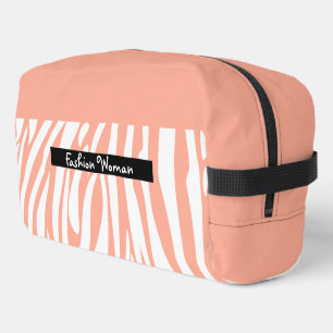Monogram Turquoise Striped Zebra Pattern Trendy Toilettasje