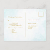 Monogram Turquoise Wedding Meal Choice RSVP Briefkaart (Achterkant)