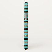Monogram turquoise, zwart en goudfolie gestreept Case-Mate iPhone case (Achterkant / rechts)