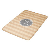 Monogram Tuscan Stripes Modern Heart Pattern Badmat (Gekanteld)