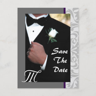 Monogram Tuxedo Groom sparen het Briefkaart van de
