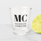Monogram Twee Initialen Naam Aangepast Shot Glas (Voorkant)
