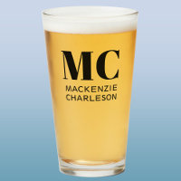 Monogram Twee Initialen Naam Gepersonaliseerd Bier