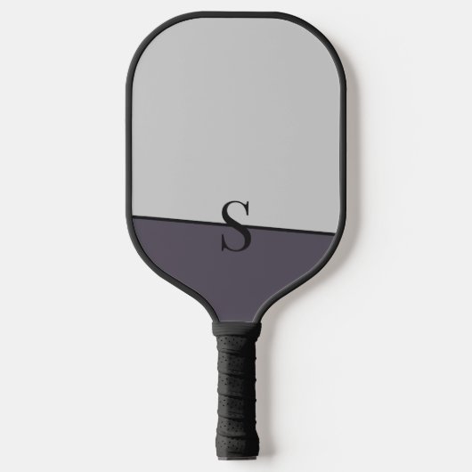 Monogram Twee Tone Fog & Warm Slate met Zwart Pickleball Paddle (Voorkant)