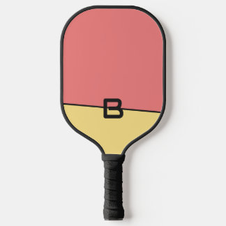 Monogram Twee Tone Geel & Licht Koraal met Zwart Pickleball Paddle