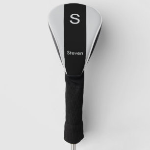 Monogram Twee Tone Modern Zwart en Grijs Golfheadcover