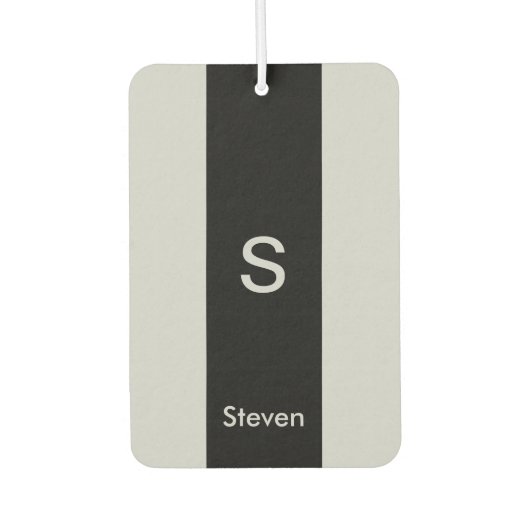 Monogram Twee Tone Modern Zwart en Grijs Luchtverfrisser (Voorkant)