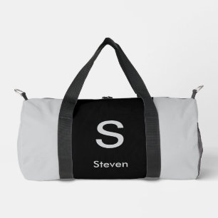 Monogram Twee Tone Modern Zwart en Grijs Plunjezak
