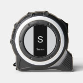 Monogram Twee Tone Modern Zwart en Grijs Rolmaat (Voorkant)