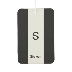 Monogram Twee Tone Modern Zwart en Lichtgrijs Luchtverfrisser