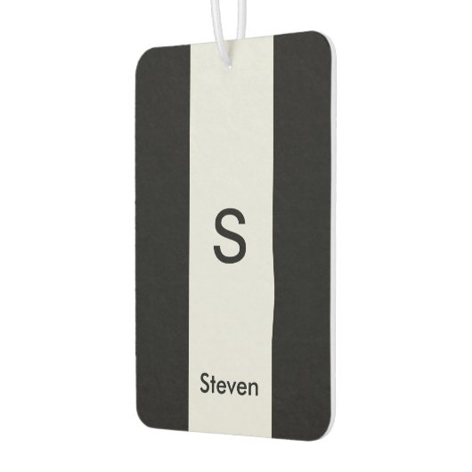 Monogram Twee Tone Modern Zwart en Lichtgrijs Luchtverfrisser (Links)