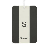 Monogram Twee Tone Modern Zwart en Lichtgrijs Luchtverfrisser (Achterkant)