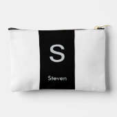 Monogram Twee Tone Modern Zwart en Wit Etui (Achterkant)