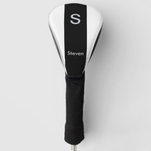 Monogram Twee Tone Modern Zwart en Wit Golfheadcover