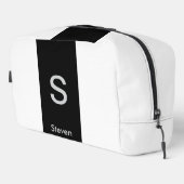 Monogram Twee Tone Modern Zwart en Wit Toilettasje (Rechterhoek)