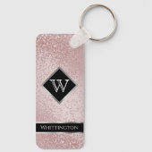Monogram Twinkle Glitter - Roos Gold Sleutelhanger (Achterkant)