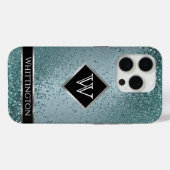 Monogram Twinkle Ombre - Turquoise Case-Mate iPhone Case (Achterkant (horizontaal))
