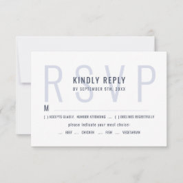 Monogram Typografie Eenvoudig Elegant Meal Choice RSVP Kaartje
