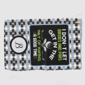 Monogram Typografie Humor Golfhanddoek (Horizontaal)