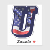 Monogram U Amerikaanse vlag U Initiaal Verenigde S Sticker (Vel)