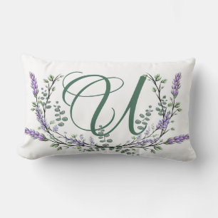 Monogram U Lavender Eucalyptus Kussen