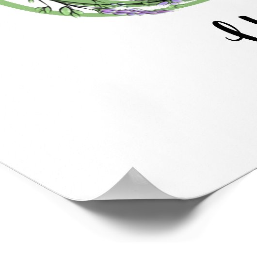 Monogram U Lavender Eucalyptus nursery Poster (Hoek)