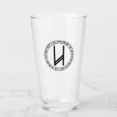 Monogram U - Viking stijl - pint glas (Voorkant)
